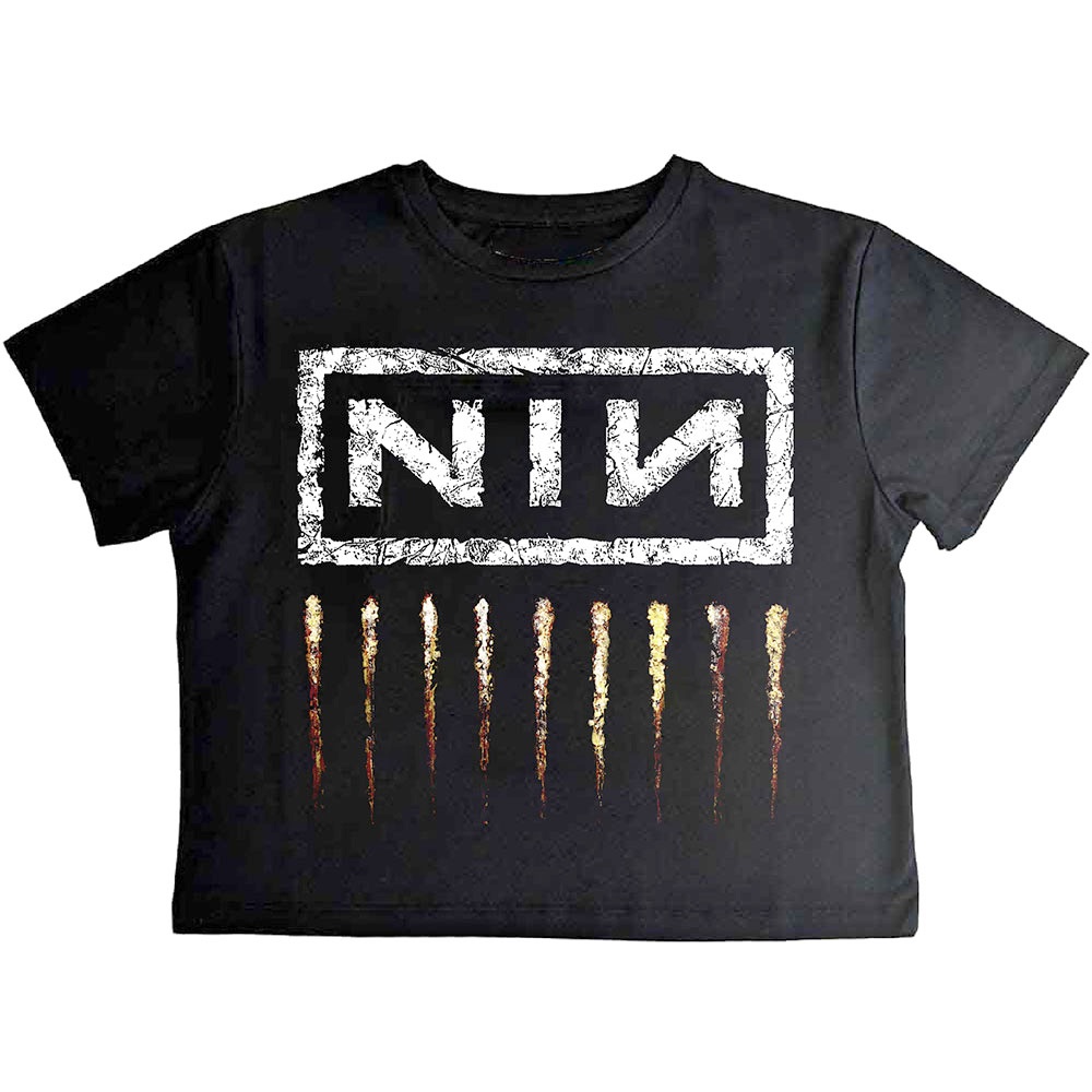 Nine Inch Nails - Downward Spiral Crop top - Zwart